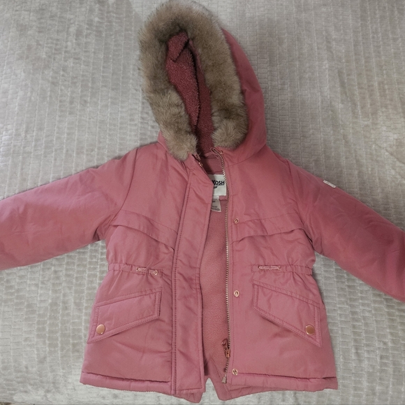 OshKosh B'gosh Other - OshKosh B'gosh Pink Kids Jacket with Faux Fur Hood